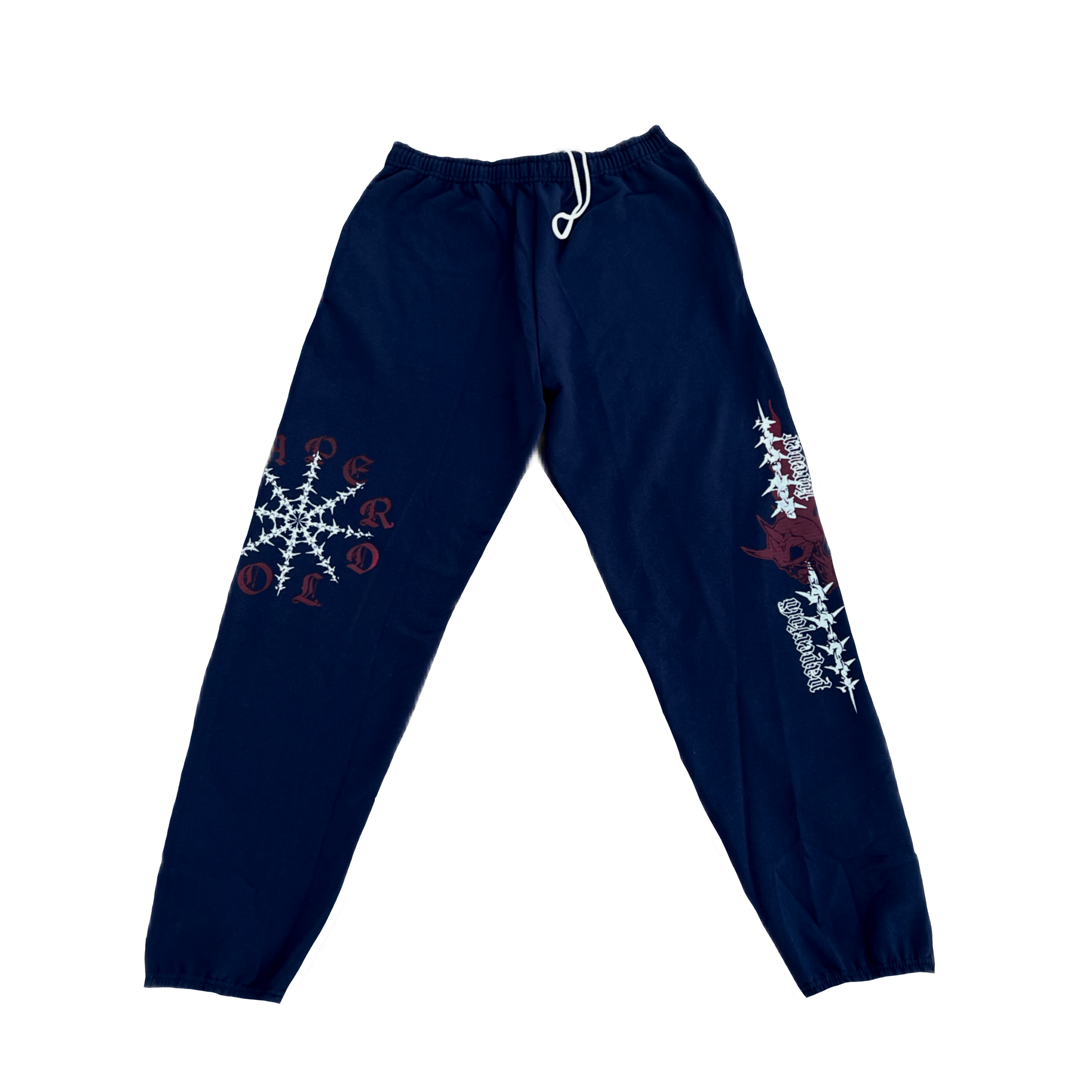 punctured flame sweatpants (navy)