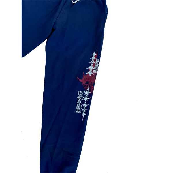 punctured flame sweatpants (navy)