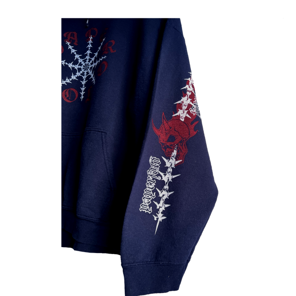 punctured flame hoodie (navy)