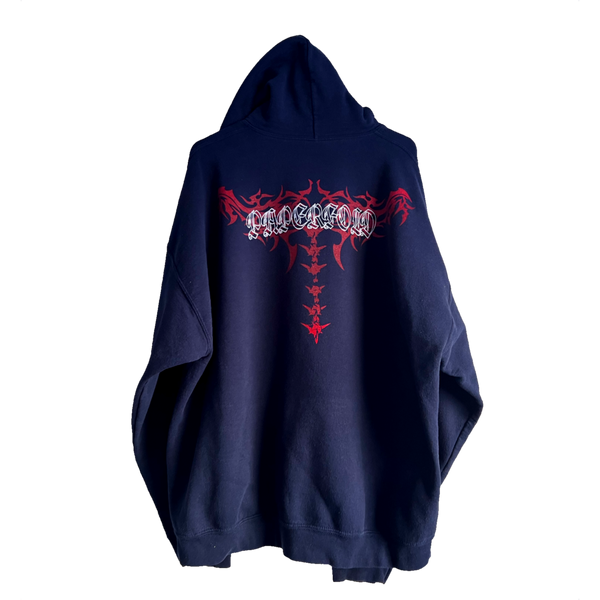 punctured flame hoodie (navy)
