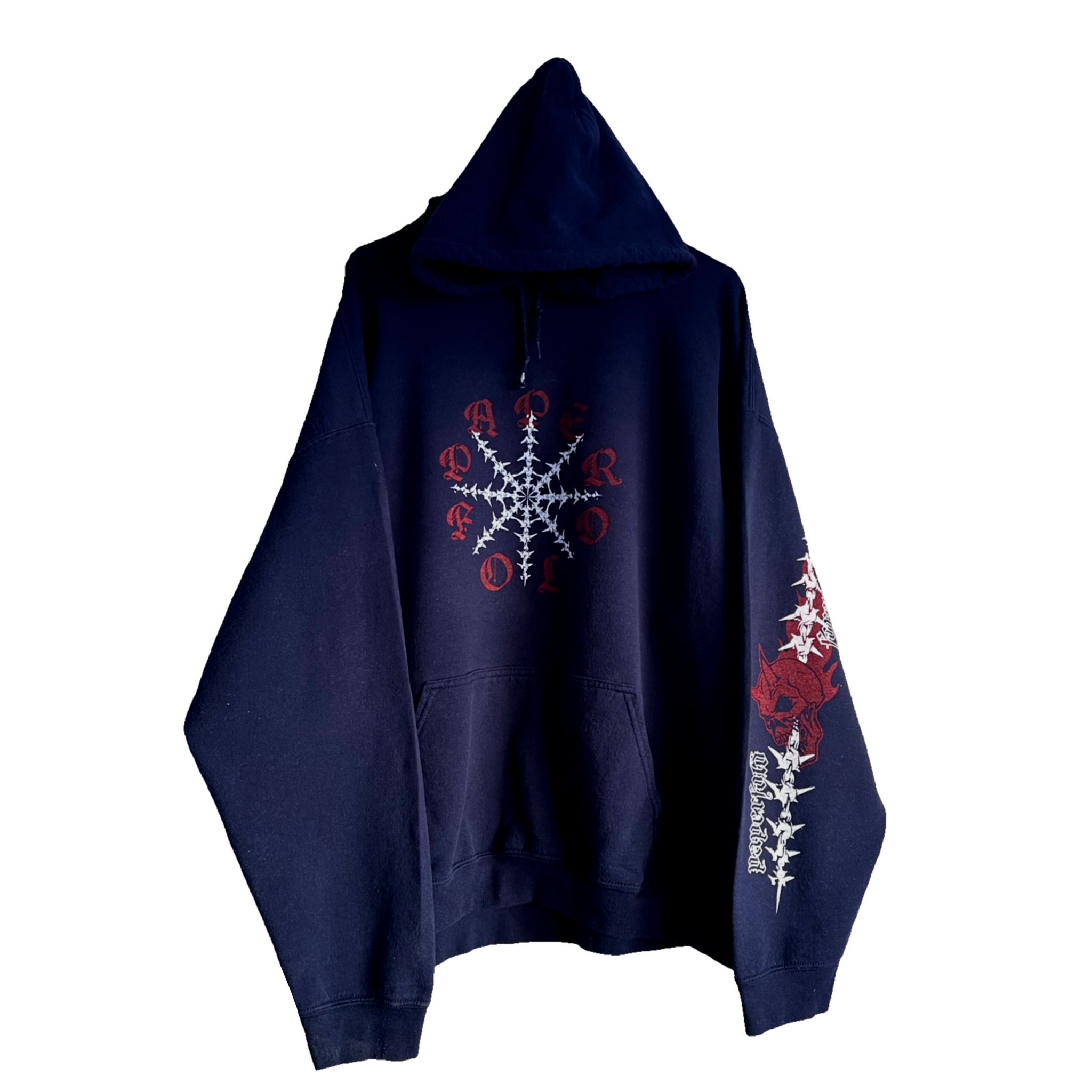 punctured flame hoodie (navy)