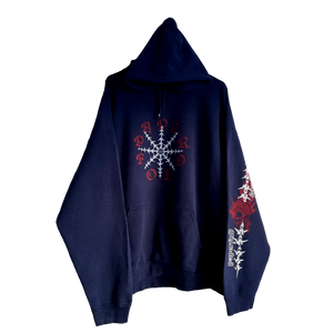punctured flame hoodie (navy)