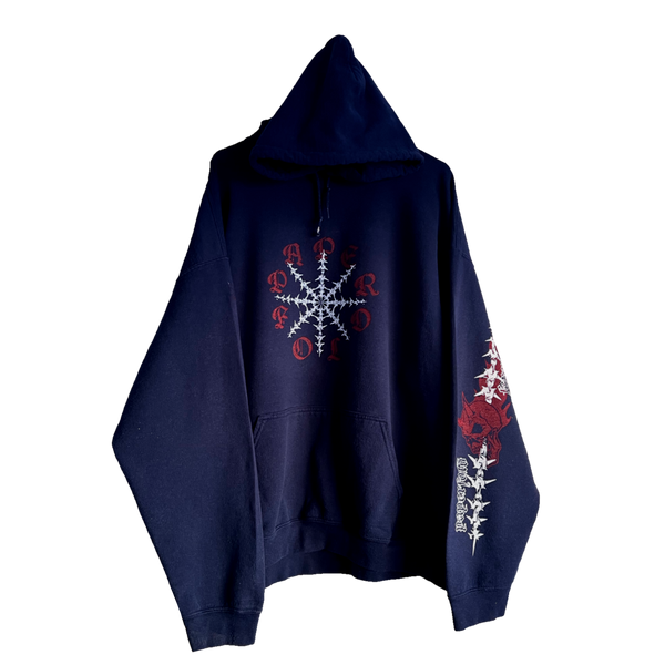punctured flame hoodie (navy)