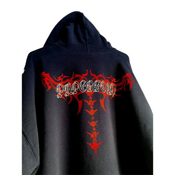 punctured flame hoodie (navy)